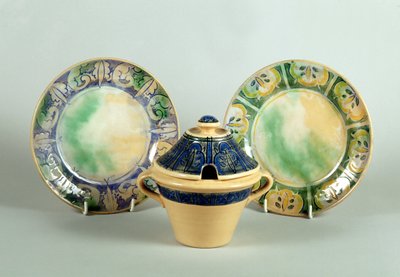 Doulton side plates and jam pot, c.1930 by English School